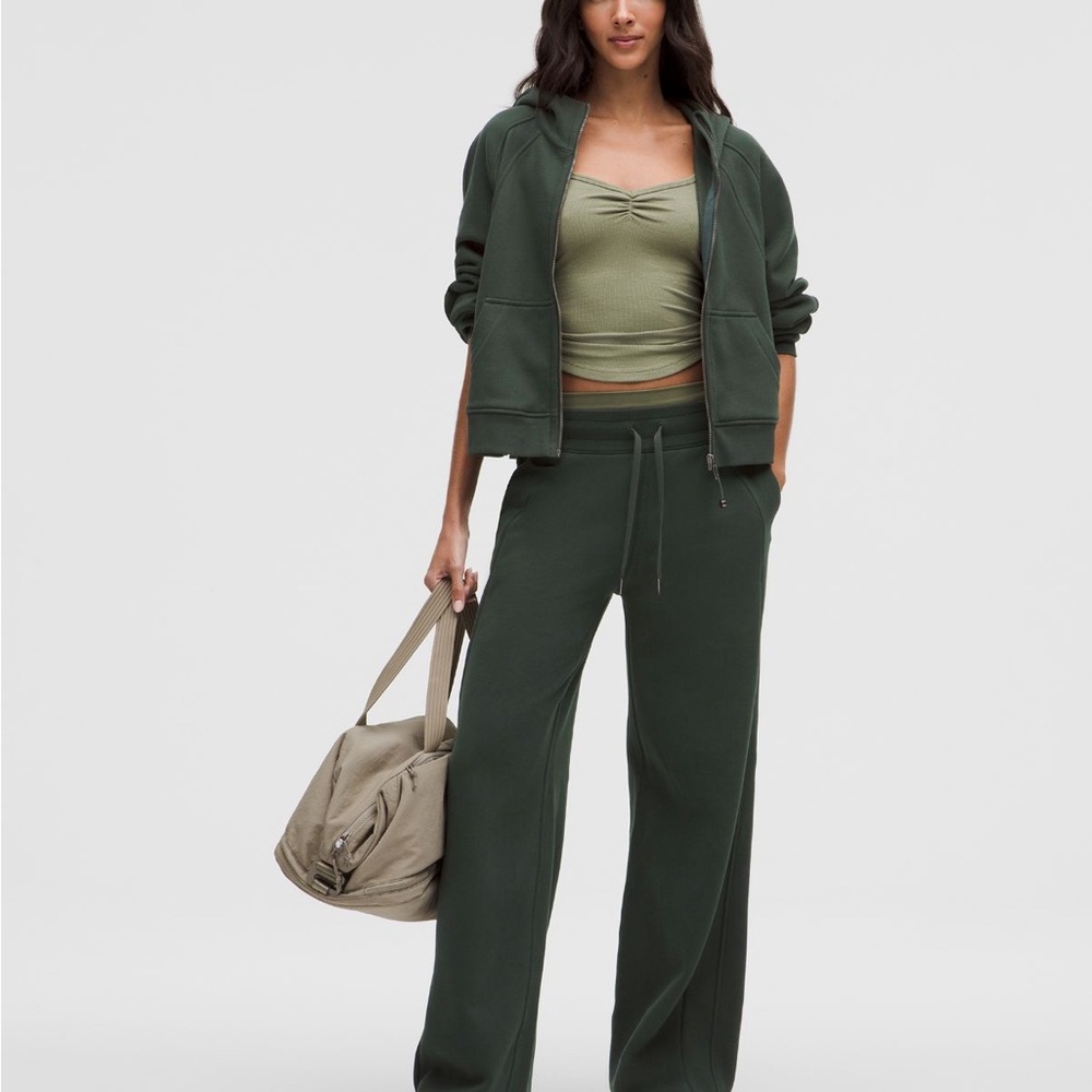 Scuba mid-rise wide-leg pant regular length